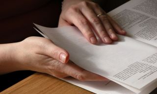 Person reading book